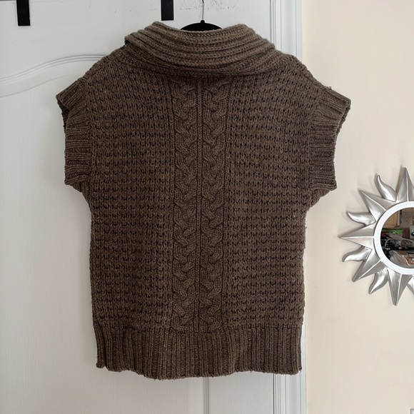 TATUM LADIES BROWN GRAY WOOL COWL NECK RENTRA SWEATER-L - Picture 7 of 10
